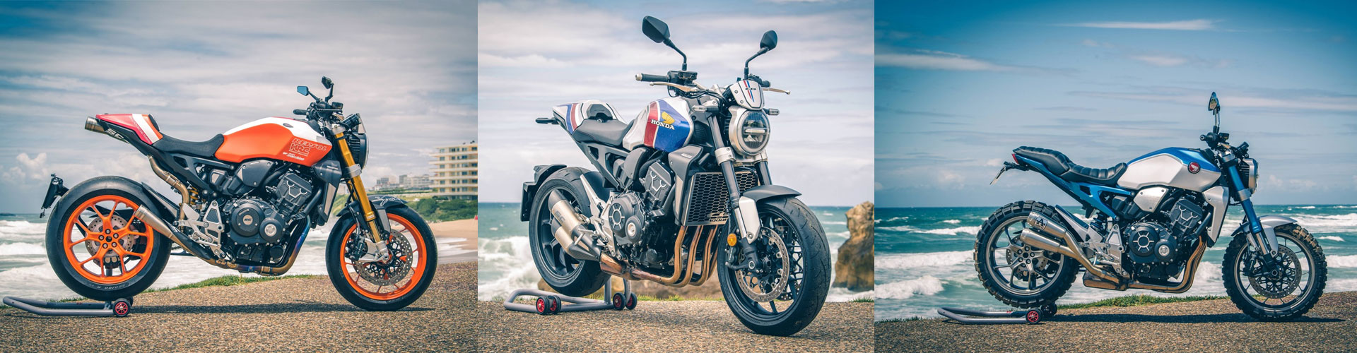 A dozen customized CB1000R's at Wheels and Waves 2019